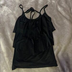 Elegant Black Layered Women's Top